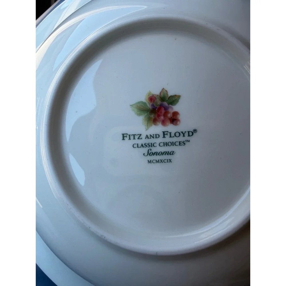 Fitz‎ and Floyd Sonoma Pasta Bowls Classic Choices Red Green Geometric Set of 2